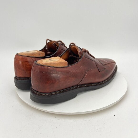 Allen Edmonds Mapleton Men Size 8.5D Brown Leather Bicycle Toe Derby Dress Shoes - Picture 5 of 14